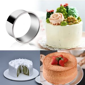 KSPOWWIN 5 Pieces Stainless Steel Cookie Cutters Biscuit Plain Edge Round Cutters in Graduated Sizes Shape Molds.