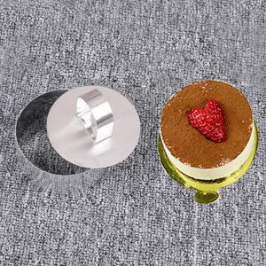Tebery 3-Inch Stainless Steel Cake Rings Cake Mousse Mold for Pastry Cake Mousse and Pancake - Set of 4 with 1 Pusher.
