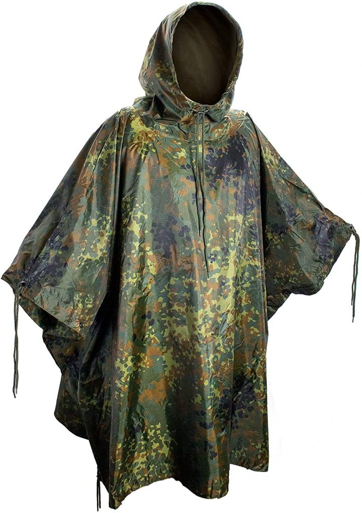 Mil-Tec Ripstop Wet Weather Poncho, Multi-Use Bivouac Sack, Emergency Shelter Tent.