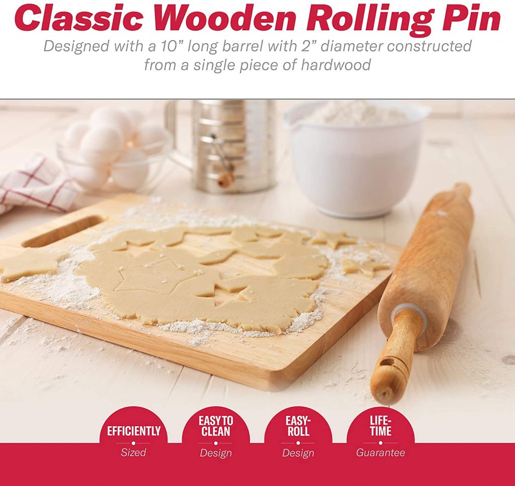 Goodcook 05717000817 Good Cook Classic Wood Rolling Pin, 1,23830.