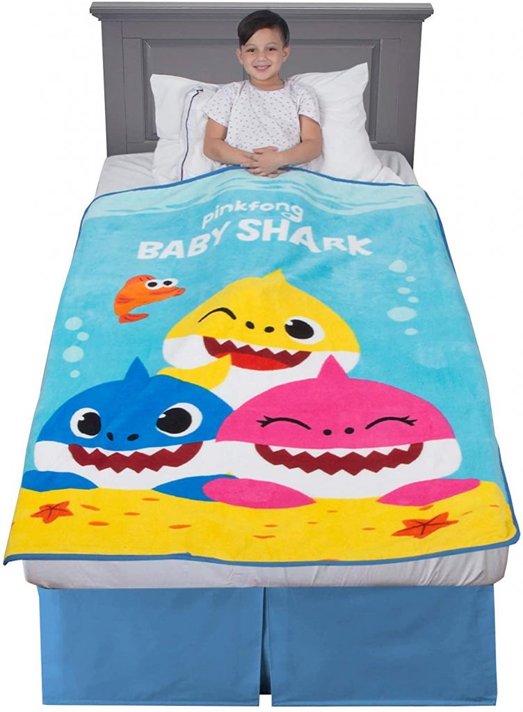 Franco Kids Bedding Super Soft Plush Throw, 46" x 60", Baby Shark -Best Bedding Sets and Collections.