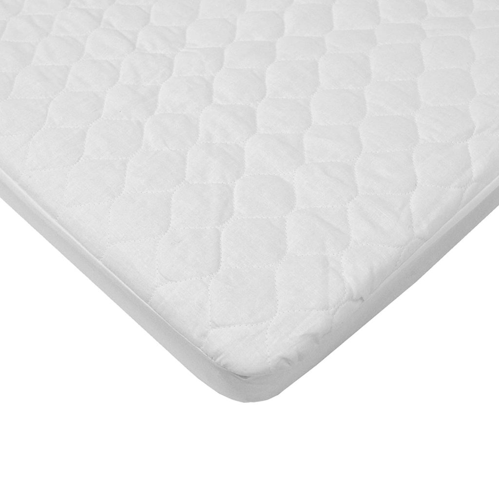 4. American Baby Company Waterproof Quilted Cotton Bassinet Size Fitted Mattress Pad Cover, White, for Boys and Girls -Best Mattress Pads.