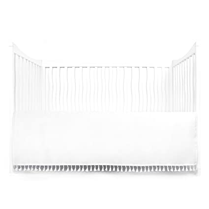 7. Tadpoles Microfiber Crib Skirt with Tassel, White -Best Bed Skirts.