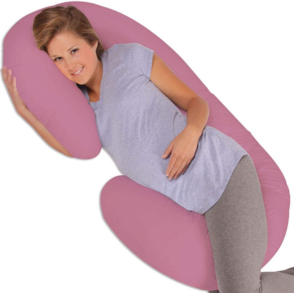 6. Leachco Snoogle Original Maternity/Pregnancy Total Body Pillow, Mauve -Best Maternity Pillows.