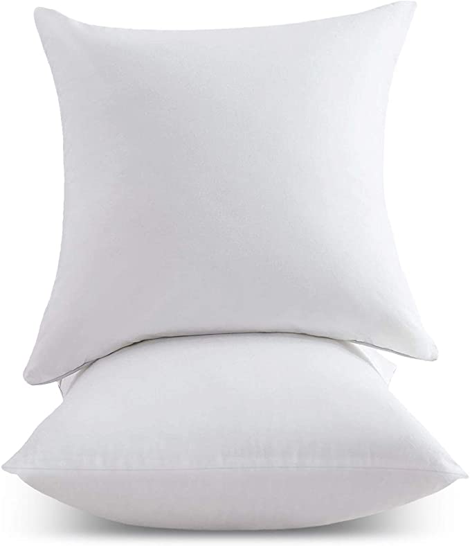 4. Emolli Throw Pillow Inserts Set of 2, Throw Pillow Inserts Premium Stuffer Down Alternative,Super Soft Microfiber Filled Decorative Pillow Cushion, 18 x 18 Inches -Best Throw Pillow Covers.