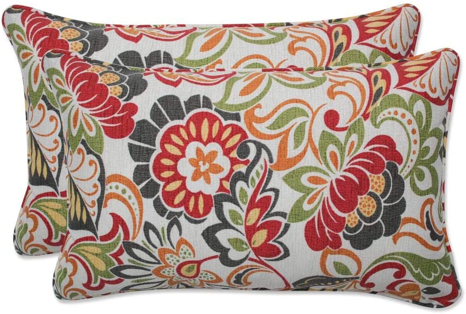 2.  Pillow Perfect 450018 Outdoor/Indoor Zoe Citrus Lumbar Pillows, 11.5" x 18.5", Green, 2 Pack -Best Throw Pillows.