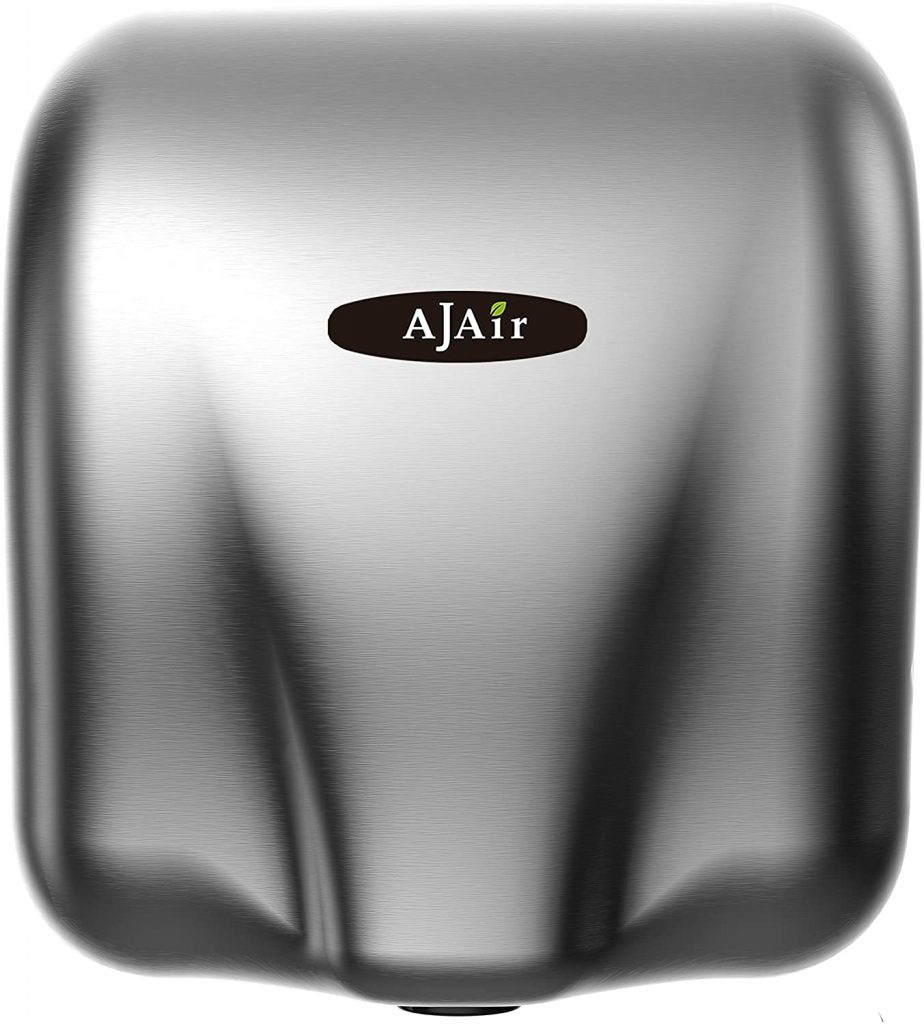 2. AjAir 1 Pack Heavy Duty Commercial 1800 Watts High Speed Automatic Hot Hand Dryer - Stainless Steel (Stainless Steel) (Stainless Steel) -Best Hand Dryers.