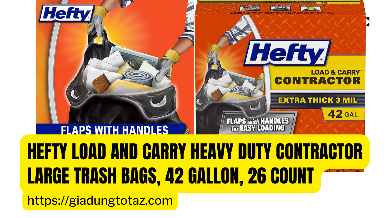 Hefty Load and Carry Heavy Duty Contractor Large Trash Bags, 42 Gallon, 26 Count - Phi Review.