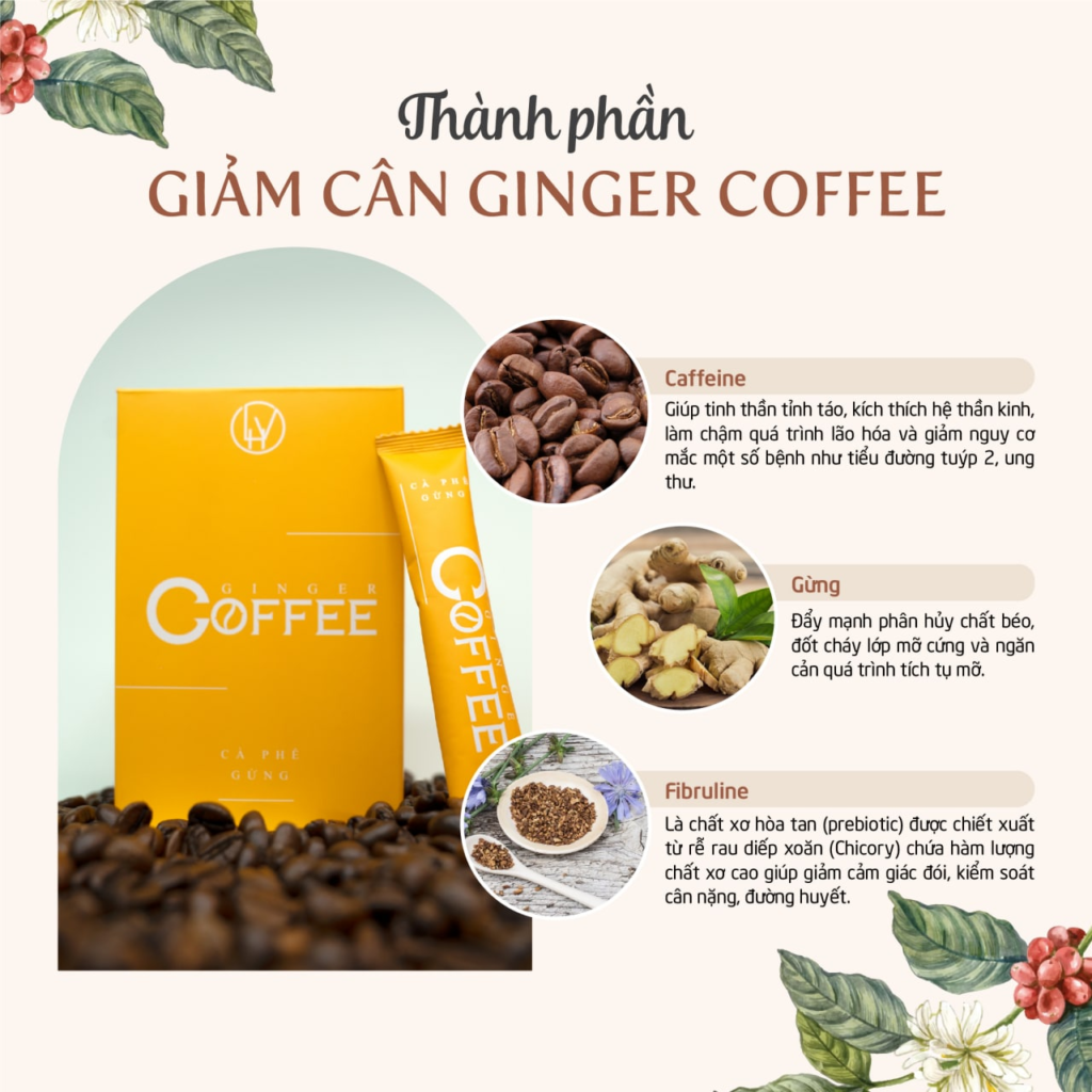 Café gừng giảm cân Ginger Coffee gồm những thành phần nào