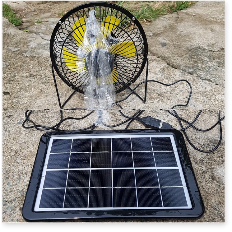 Quạt Năng Lượng Mặt Trời Solar Fan 5V- 2.5W Đường Kính 20cm (Đã Bao Gồm Tấm Pin 6V-3W Đi Kèm)